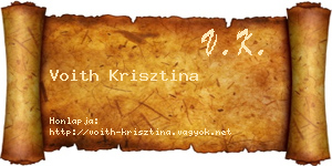 Voith Krisztina névjegykártya